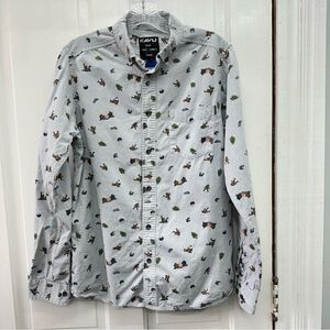 Kavu long sleeve button down‎ camping outdoor adventure shirt men's small